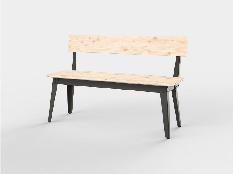 6Grad Outdoor bench with Backrest 185 cm Jan Cray